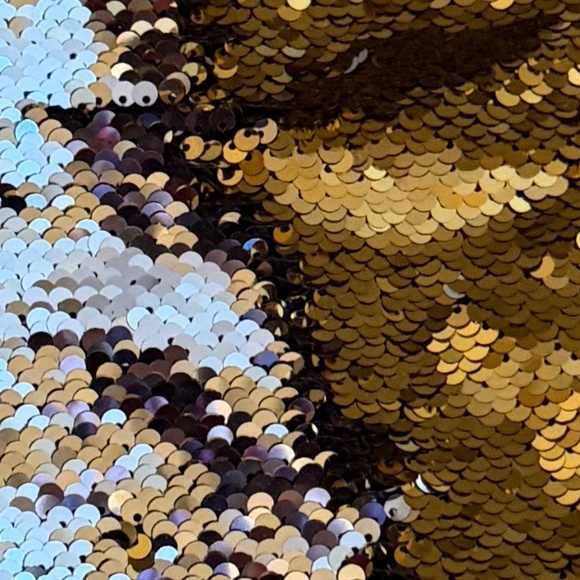 Christmas Stocking Reversible Gold Silver Sequins - Picture 5 of 8